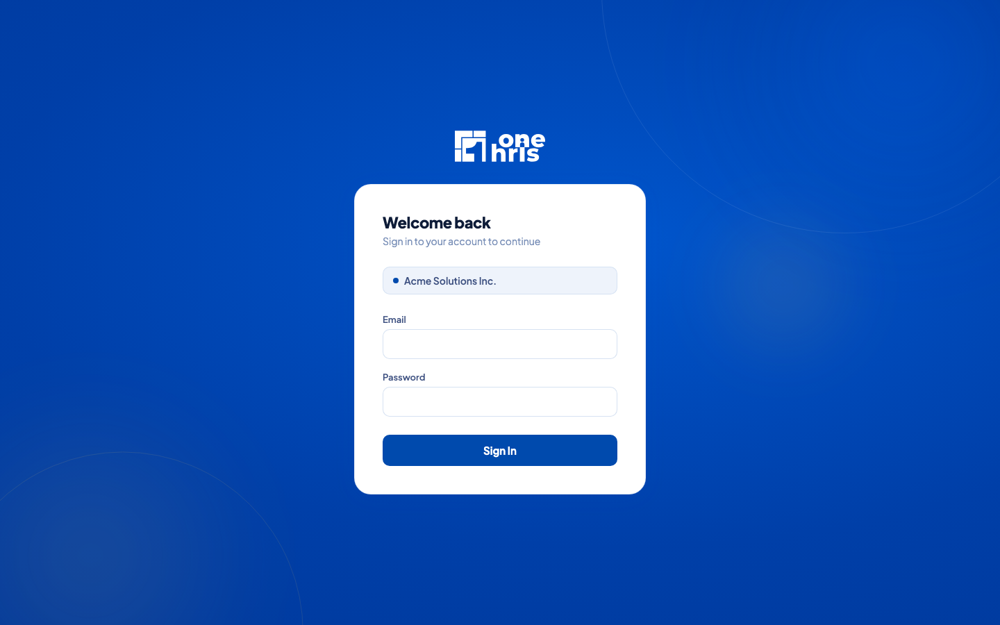 OneHRIS login page